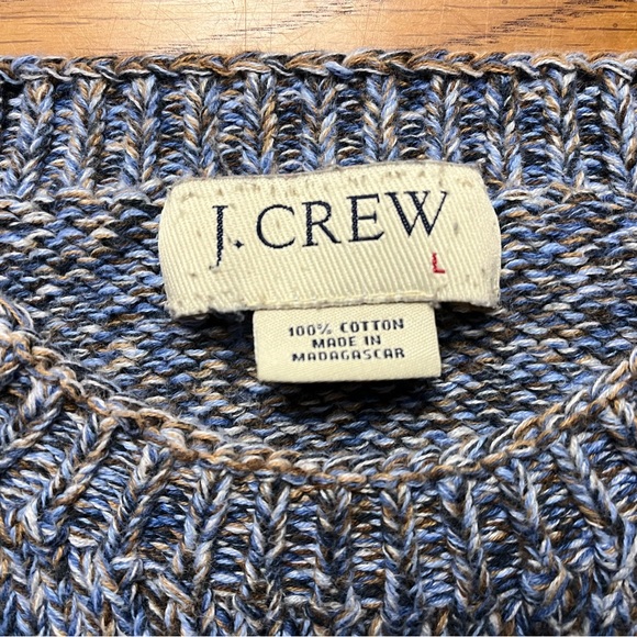 Thick J Crew heavy cotton rag knit Men's Blue Sweater - Picture 3 of 8